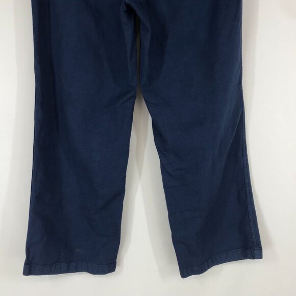 J. CREW - WOMEN'S 27 - NAVY COTTON BLEND SLIM WIDE LEG CROP PANTS - Picture 6 of 8